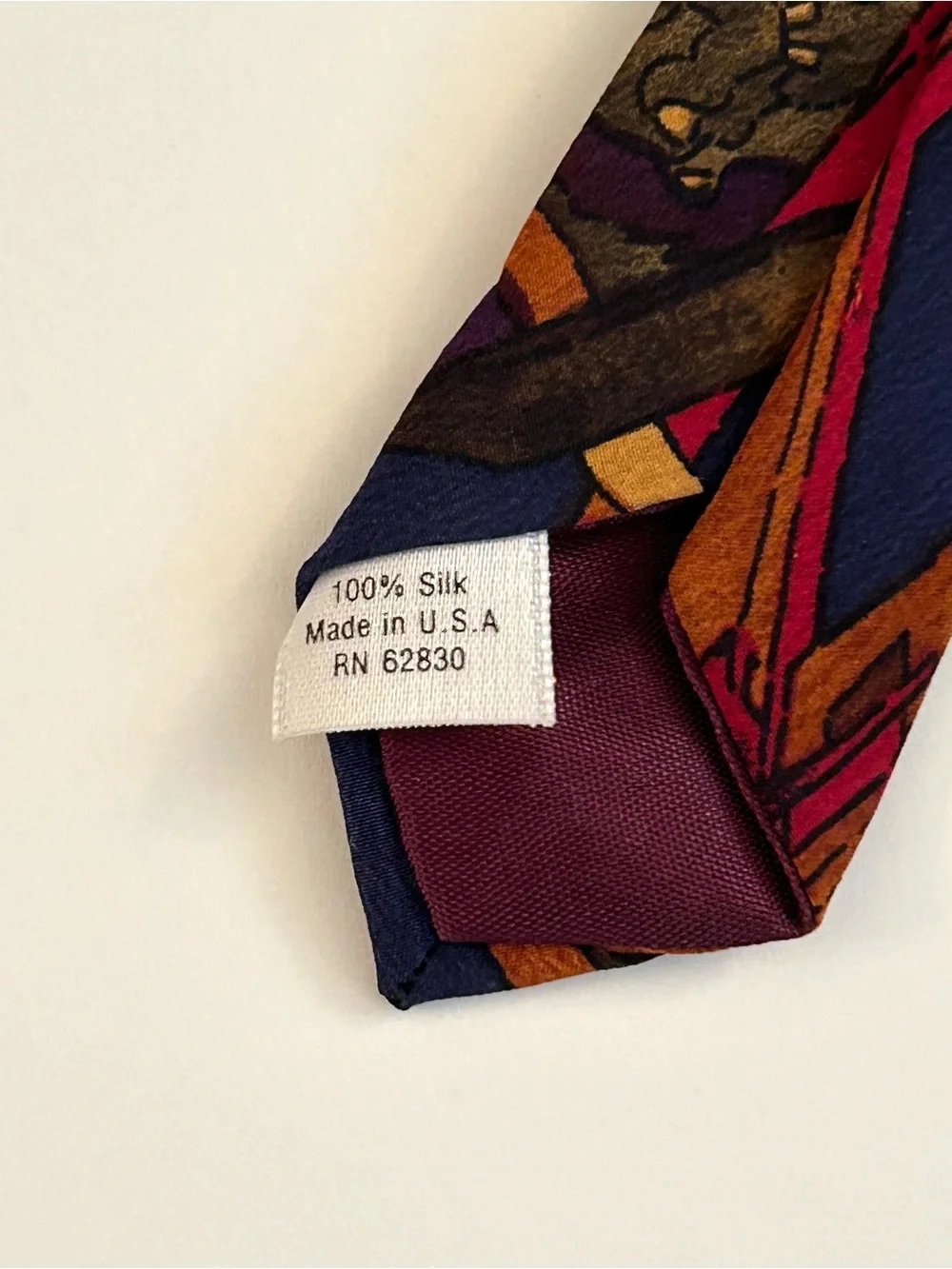 Jerry Garcia Silk Tie - Blue Red Orange Purple Abstract